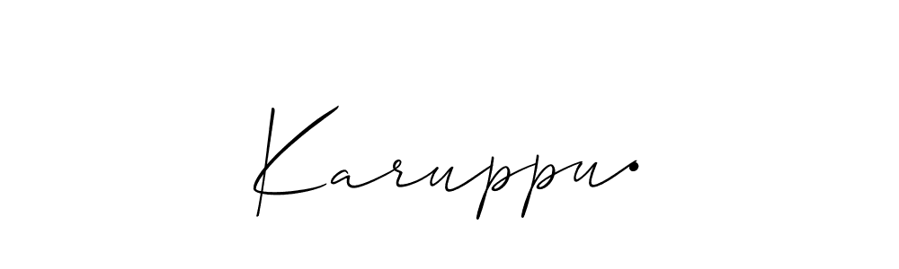 Use a signature maker to create a handwritten signature online. With this signature software, you can design (Allison_Script) your own signature for name Karuppu•. Karuppu• signature style 2 images and pictures png