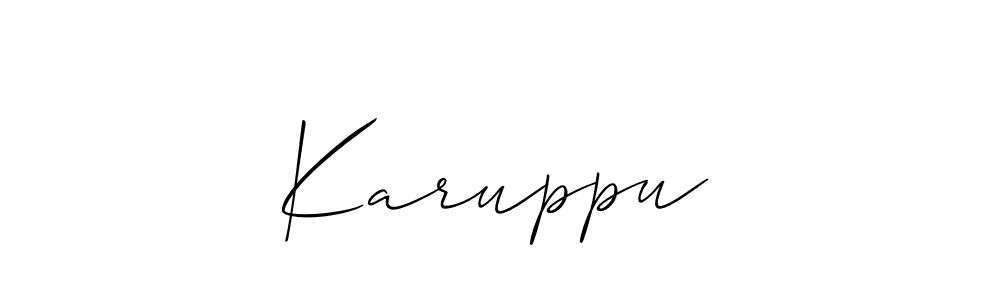 How to make Karuppu✓ name signature. Use Allison_Script style for creating short signs online. This is the latest handwritten sign. Karuppu✓ signature style 2 images and pictures png