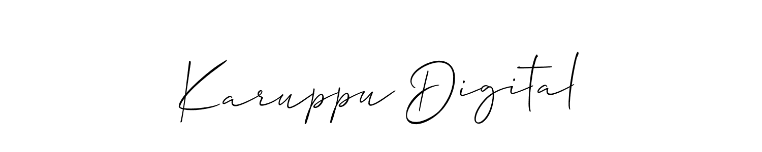 Make a short Karuppu Digital signature style. Manage your documents anywhere anytime using Allison_Script. Create and add eSignatures, submit forms, share and send files easily. Karuppu Digital signature style 2 images and pictures png