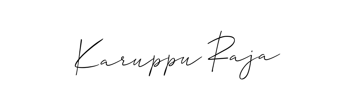 Allison_Script is a professional signature style that is perfect for those who want to add a touch of class to their signature. It is also a great choice for those who want to make their signature more unique. Get Karuppu Raja name to fancy signature for free. Karuppu Raja signature style 2 images and pictures png