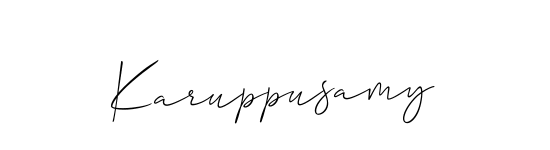 Design your own signature with our free online signature maker. With this signature software, you can create a handwritten (Allison_Script) signature for name Karuppusamy. Karuppusamy signature style 2 images and pictures png