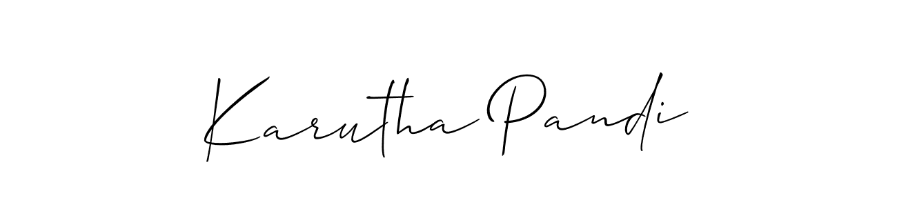 How to make Karutha Pandi name signature. Use Allison_Script style for creating short signs online. This is the latest handwritten sign. Karutha Pandi signature style 2 images and pictures png