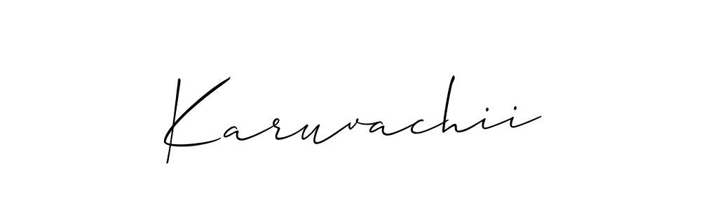 How to make Karuvachii signature? Allison_Script is a professional autograph style. Create handwritten signature for Karuvachii name. Karuvachii signature style 2 images and pictures png