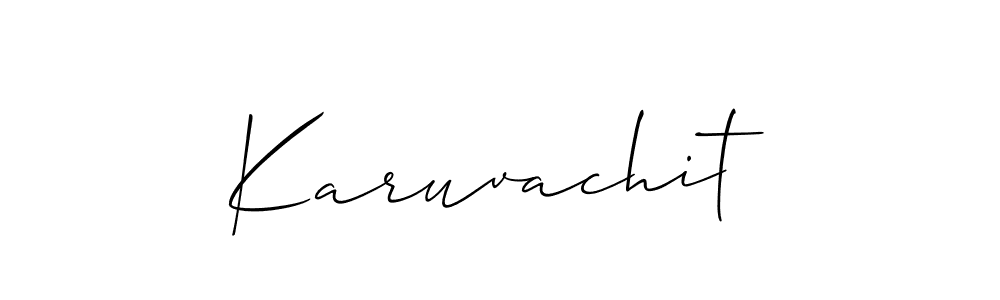 Make a beautiful signature design for name Karuvachit. With this signature (Allison_Script) style, you can create a handwritten signature for free. Karuvachit signature style 2 images and pictures png