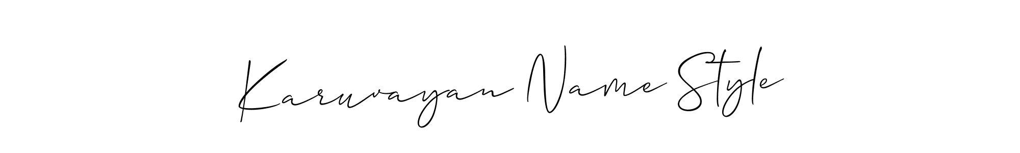 It looks lik you need a new signature style for name Karuvayan Name Style. Design unique handwritten (Allison_Script) signature with our free signature maker in just a few clicks. Karuvayan Name Style signature style 2 images and pictures png