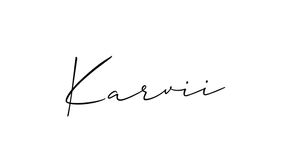 Create a beautiful signature design for name Karvii. With this signature (Allison_Script) fonts, you can make a handwritten signature for free. Karvii signature style 2 images and pictures png