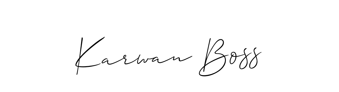 How to make Karwan Boss name signature. Use Allison_Script style for creating short signs online. This is the latest handwritten sign. Karwan Boss signature style 2 images and pictures png