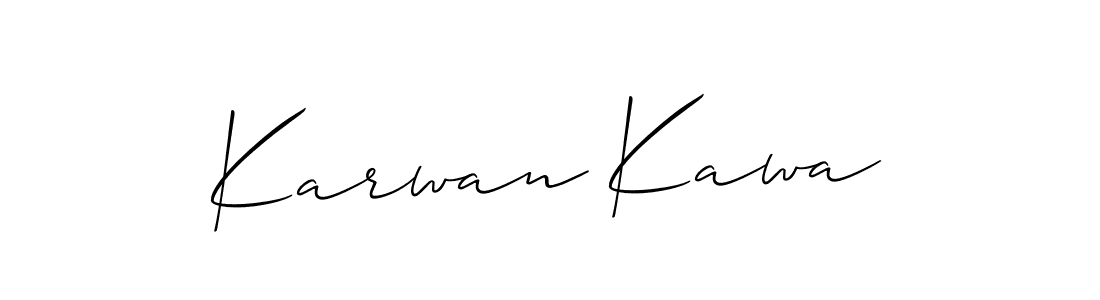 Allison_Script is a professional signature style that is perfect for those who want to add a touch of class to their signature. It is also a great choice for those who want to make their signature more unique. Get Karwan Kawa name to fancy signature for free. Karwan Kawa signature style 2 images and pictures png