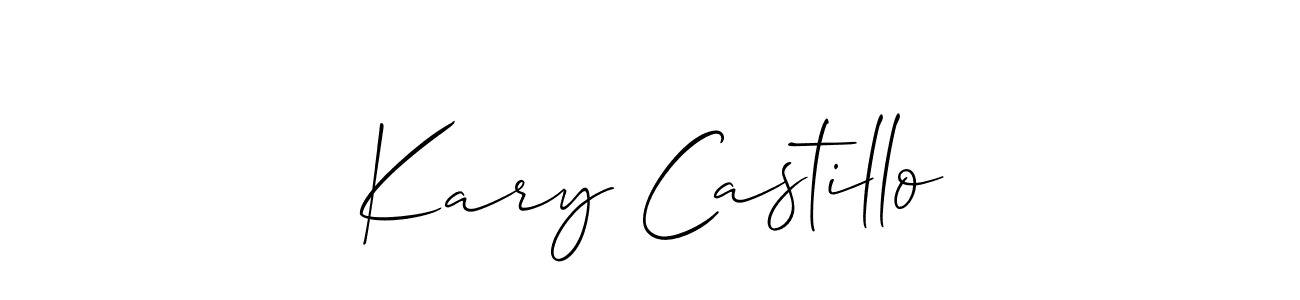 Allison_Script is a professional signature style that is perfect for those who want to add a touch of class to their signature. It is also a great choice for those who want to make their signature more unique. Get Kary Castillo name to fancy signature for free. Kary Castillo signature style 2 images and pictures png