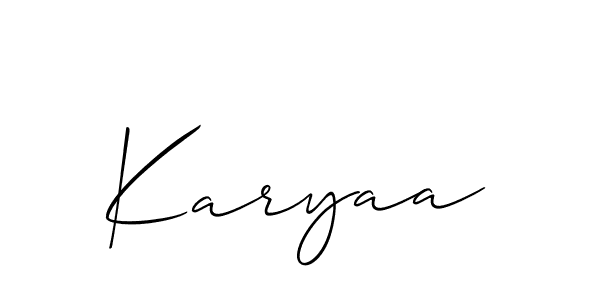 Create a beautiful signature design for name Karyaa. With this signature (Allison_Script) fonts, you can make a handwritten signature for free. Karyaa signature style 2 images and pictures png