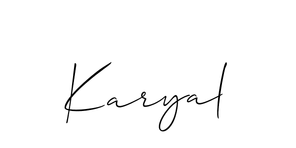 You should practise on your own different ways (Allison_Script) to write your name (Karyal) in signature. don't let someone else do it for you. Karyal signature style 2 images and pictures png