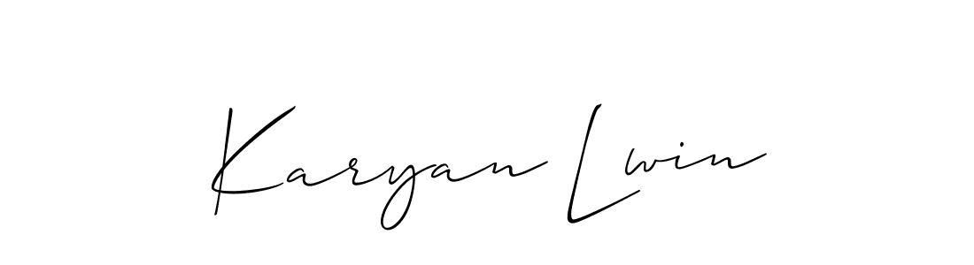 You should practise on your own different ways (Allison_Script) to write your name (Karyan Lwin) in signature. don't let someone else do it for you. Karyan Lwin signature style 2 images and pictures png