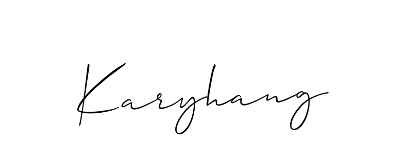 Similarly Allison_Script is the best handwritten signature design. Signature creator online .You can use it as an online autograph creator for name Karyhang. Karyhang signature style 2 images and pictures png