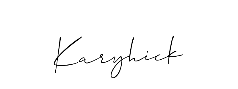 Make a short Karyhick signature style. Manage your documents anywhere anytime using Allison_Script. Create and add eSignatures, submit forms, share and send files easily. Karyhick signature style 2 images and pictures png