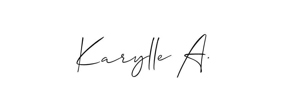 It looks lik you need a new signature style for name Karylle A.. Design unique handwritten (Allison_Script) signature with our free signature maker in just a few clicks. Karylle A. signature style 2 images and pictures png