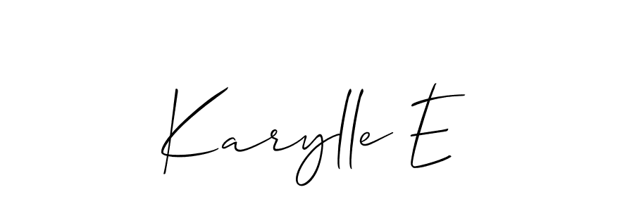 Allison_Script is a professional signature style that is perfect for those who want to add a touch of class to their signature. It is also a great choice for those who want to make their signature more unique. Get Karylle E name to fancy signature for free. Karylle E signature style 2 images and pictures png