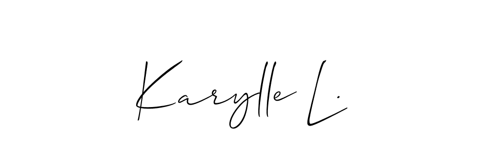 if you are searching for the best signature style for your name Karylle L.. so please give up your signature search. here we have designed multiple signature styles  using Allison_Script. Karylle L. signature style 2 images and pictures png