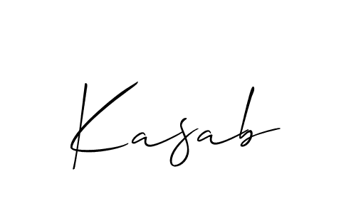 How to Draw Kasab signature style? Allison_Script is a latest design signature styles for name Kasab. Kasab signature style 2 images and pictures png