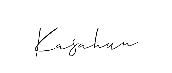 Also we have Kasahun name is the best signature style. Create professional handwritten signature collection using Allison_Script autograph style. Kasahun signature style 2 images and pictures png