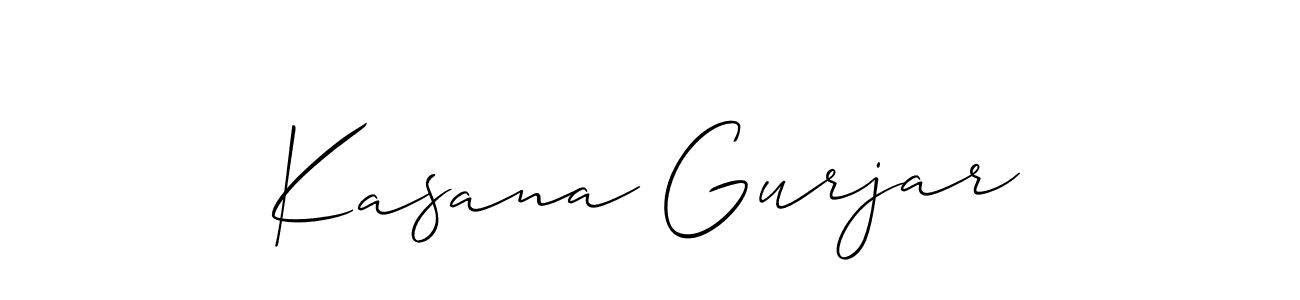 Also we have Kasana Gurjar name is the best signature style. Create professional handwritten signature collection using Allison_Script autograph style. Kasana Gurjar signature style 2 images and pictures png