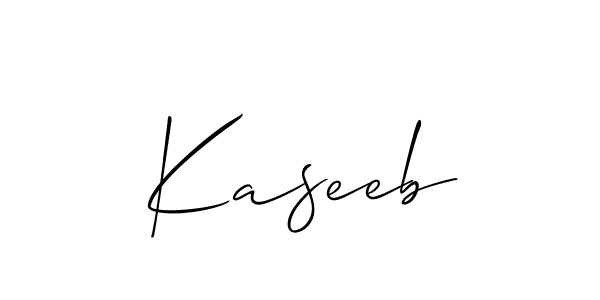 Design your own signature with our free online signature maker. With this signature software, you can create a handwritten (Allison_Script) signature for name Kaseeb. Kaseeb signature style 2 images and pictures png