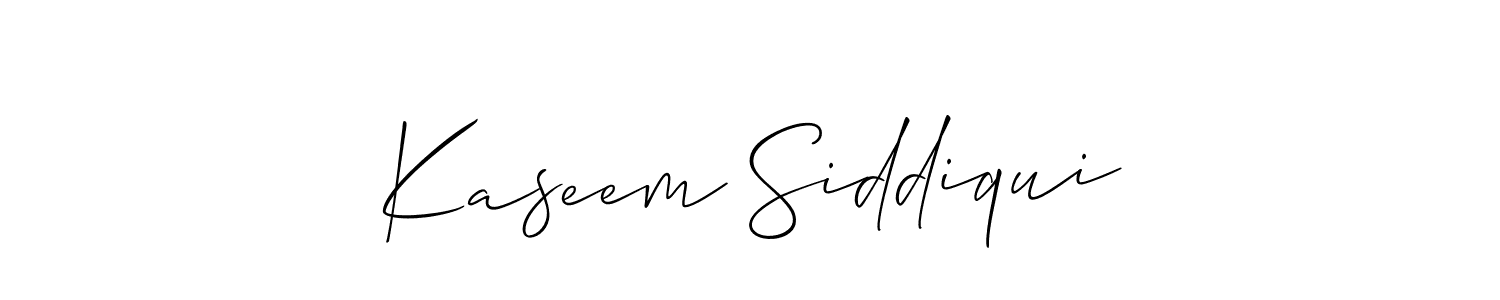 Make a short Kaseem Siddiqui signature style. Manage your documents anywhere anytime using Allison_Script. Create and add eSignatures, submit forms, share and send files easily. Kaseem Siddiqui signature style 2 images and pictures png