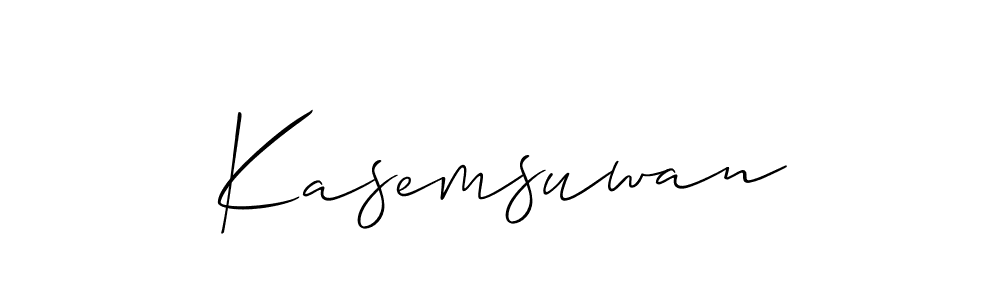 It looks lik you need a new signature style for name Kasemsuwan. Design unique handwritten (Allison_Script) signature with our free signature maker in just a few clicks. Kasemsuwan signature style 2 images and pictures png