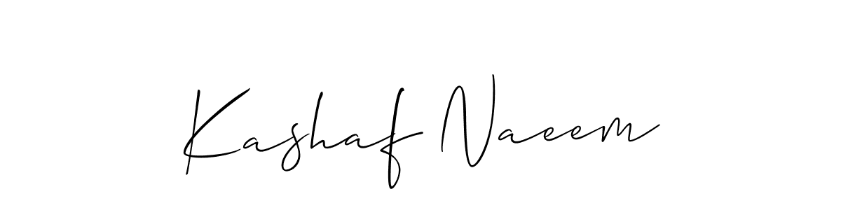 Allison_Script is a professional signature style that is perfect for those who want to add a touch of class to their signature. It is also a great choice for those who want to make their signature more unique. Get Kashaf Naeem name to fancy signature for free. Kashaf Naeem signature style 2 images and pictures png