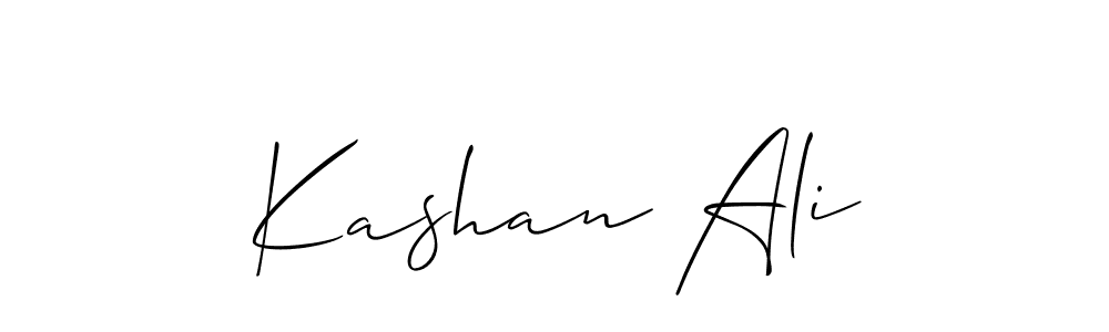 Make a beautiful signature design for name Kashan Ali. With this signature (Allison_Script) style, you can create a handwritten signature for free. Kashan Ali signature style 2 images and pictures png