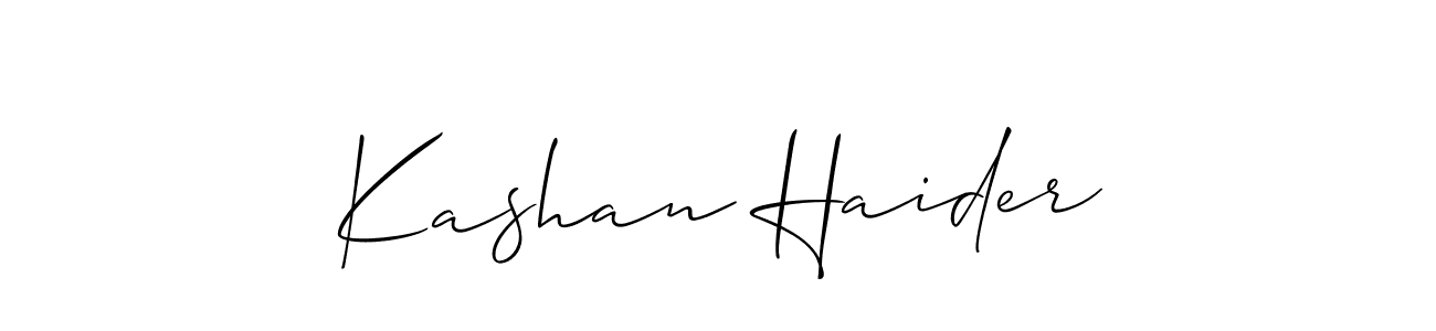 Also we have Kashan Haider name is the best signature style. Create professional handwritten signature collection using Allison_Script autograph style. Kashan Haider signature style 2 images and pictures png