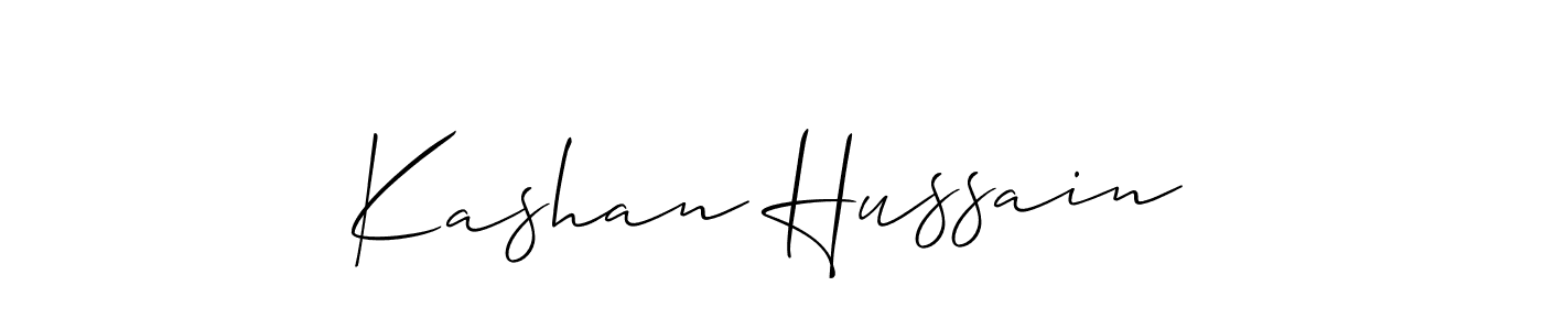 Design your own signature with our free online signature maker. With this signature software, you can create a handwritten (Allison_Script) signature for name Kashan Hussain. Kashan Hussain signature style 2 images and pictures png