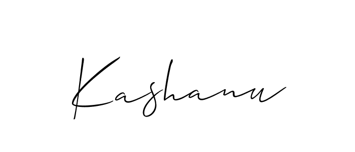 Make a beautiful signature design for name Kashanu. With this signature (Allison_Script) style, you can create a handwritten signature for free. Kashanu signature style 2 images and pictures png