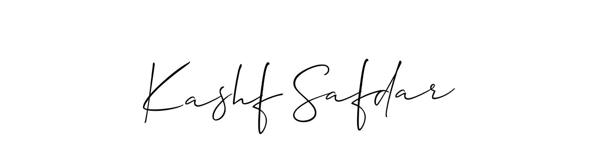 It looks lik you need a new signature style for name Kashf Safdar. Design unique handwritten (Allison_Script) signature with our free signature maker in just a few clicks. Kashf Safdar signature style 2 images and pictures png