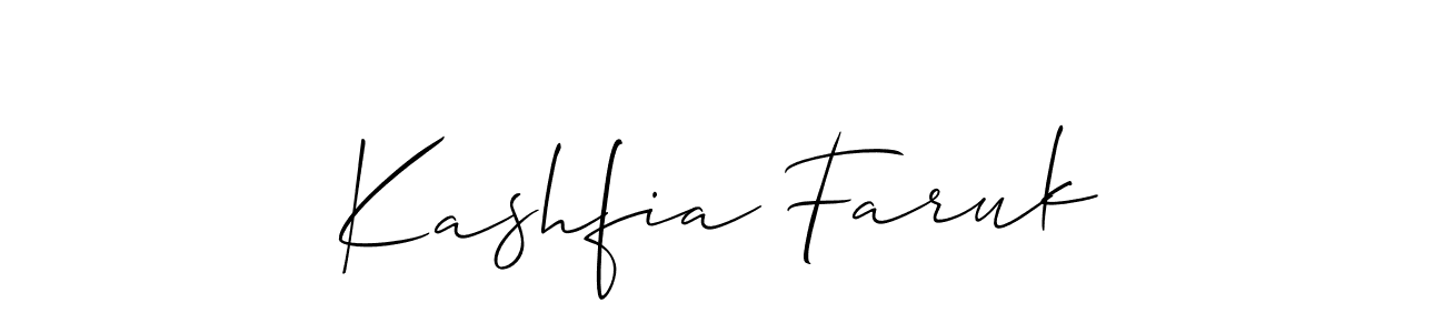 Use a signature maker to create a handwritten signature online. With this signature software, you can design (Allison_Script) your own signature for name Kashfia Faruk. Kashfia Faruk signature style 2 images and pictures png