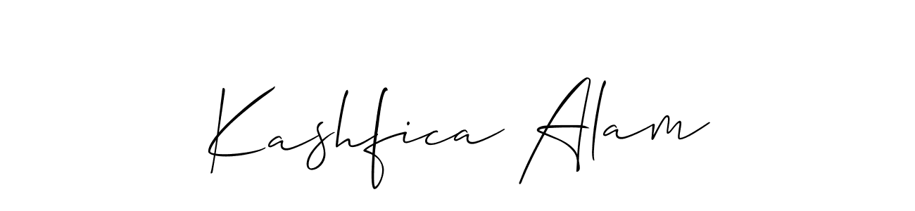 Also You can easily find your signature by using the search form. We will create Kashfica Alam name handwritten signature images for you free of cost using Allison_Script sign style. Kashfica Alam signature style 2 images and pictures png