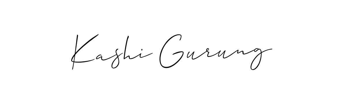 It looks lik you need a new signature style for name Kashi Gurung. Design unique handwritten (Allison_Script) signature with our free signature maker in just a few clicks. Kashi Gurung signature style 2 images and pictures png