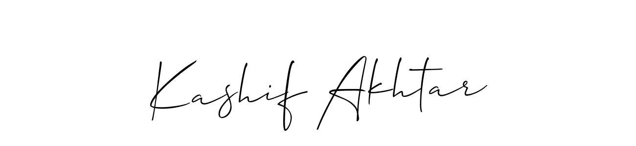 Make a beautiful signature design for name Kashif Akhtar. With this signature (Allison_Script) style, you can create a handwritten signature for free. Kashif Akhtar signature style 2 images and pictures png