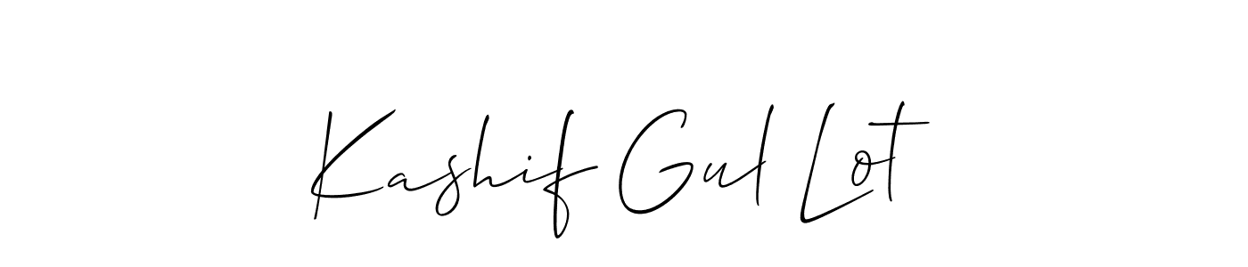 Similarly Allison_Script is the best handwritten signature design. Signature creator online .You can use it as an online autograph creator for name Kashif Gul Lot. Kashif Gul Lot signature style 2 images and pictures png