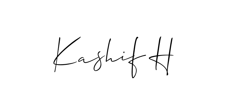 Allison_Script is a professional signature style that is perfect for those who want to add a touch of class to their signature. It is also a great choice for those who want to make their signature more unique. Get Kashif H name to fancy signature for free. Kashif H signature style 2 images and pictures png