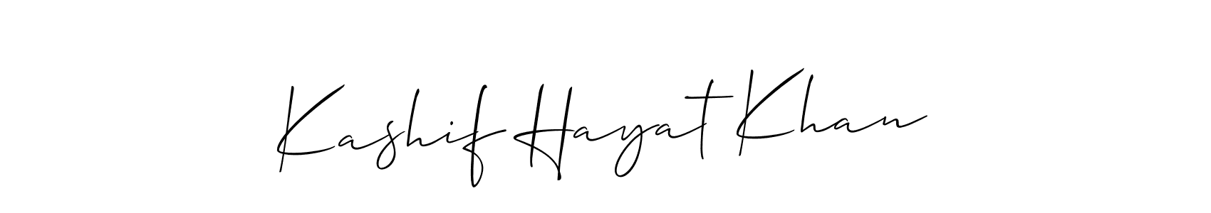 Also we have Kashif Hayat Khan name is the best signature style. Create professional handwritten signature collection using Allison_Script autograph style. Kashif Hayat Khan signature style 2 images and pictures png