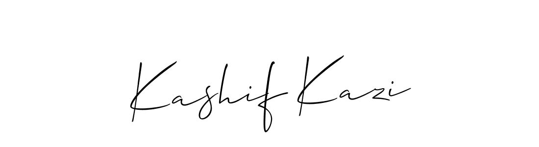Also we have Kashif Kazi name is the best signature style. Create professional handwritten signature collection using Allison_Script autograph style. Kashif Kazi signature style 2 images and pictures png