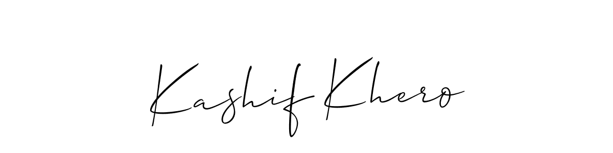 Use a signature maker to create a handwritten signature online. With this signature software, you can design (Allison_Script) your own signature for name Kashif Khero. Kashif Khero signature style 2 images and pictures png