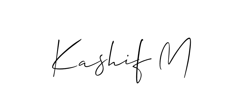How to make Kashif M name signature. Use Allison_Script style for creating short signs online. This is the latest handwritten sign. Kashif M signature style 2 images and pictures png