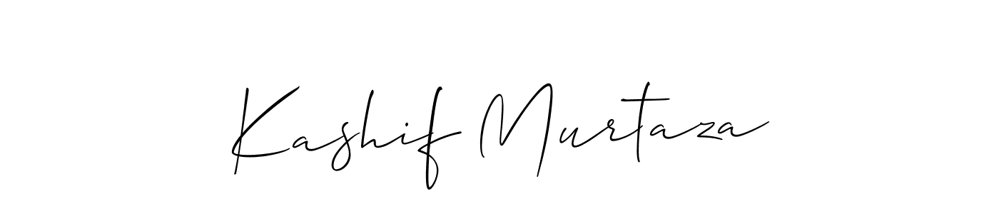 How to make Kashif Murtaza name signature. Use Allison_Script style for creating short signs online. This is the latest handwritten sign. Kashif Murtaza signature style 2 images and pictures png