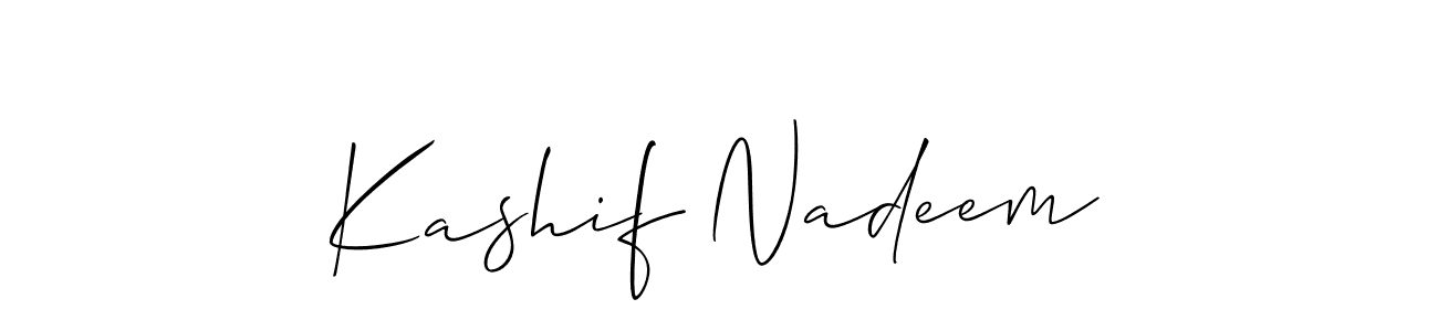 How to make Kashif Nadeem signature? Allison_Script is a professional autograph style. Create handwritten signature for Kashif Nadeem name. Kashif Nadeem signature style 2 images and pictures png