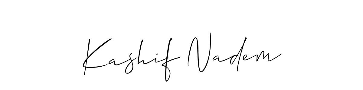 How to make Kashif Nadem signature? Allison_Script is a professional autograph style. Create handwritten signature for Kashif Nadem name. Kashif Nadem signature style 2 images and pictures png