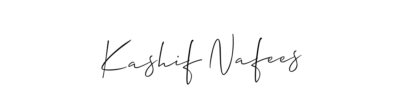 Create a beautiful signature design for name Kashif Nafees. With this signature (Allison_Script) fonts, you can make a handwritten signature for free. Kashif Nafees signature style 2 images and pictures png