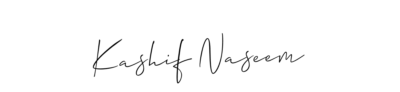 How to make Kashif Naseem name signature. Use Allison_Script style for creating short signs online. This is the latest handwritten sign. Kashif Naseem signature style 2 images and pictures png