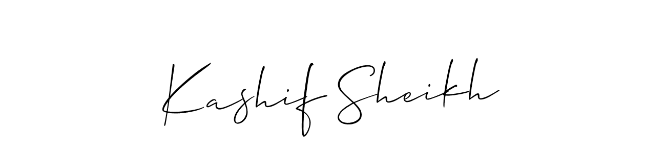 Similarly Allison_Script is the best handwritten signature design. Signature creator online .You can use it as an online autograph creator for name Kashif Sheikh. Kashif Sheikh signature style 2 images and pictures png