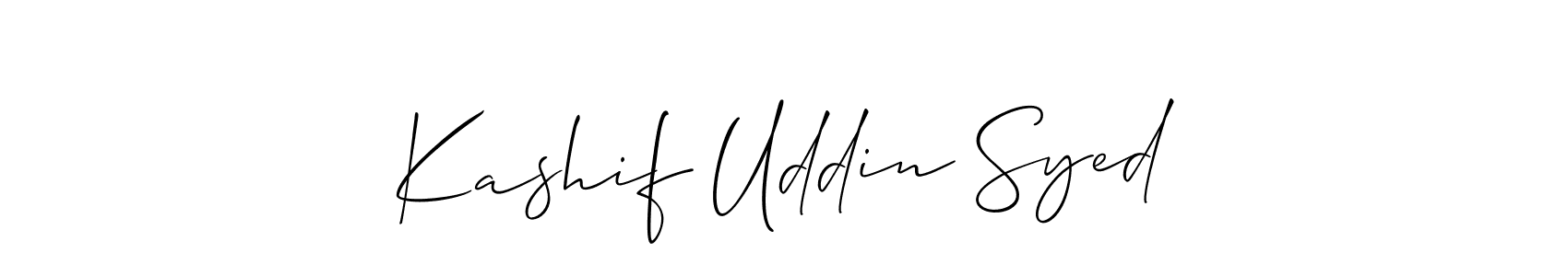 Create a beautiful signature design for name Kashif Uddin Syed. With this signature (Allison_Script) fonts, you can make a handwritten signature for free. Kashif Uddin Syed signature style 2 images and pictures png